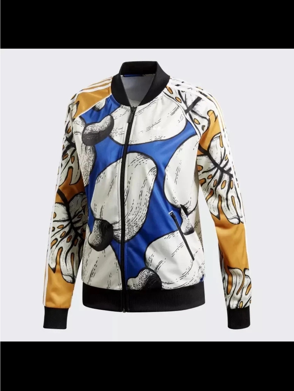 adidas x Rio Bomber Jacket - Blue/White/Tan - Picture 5 of 11